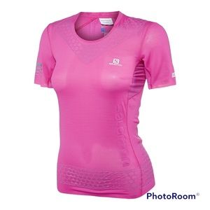 Salomon S-Lab Exo Short Sleeve Magenta Pink Size Medium